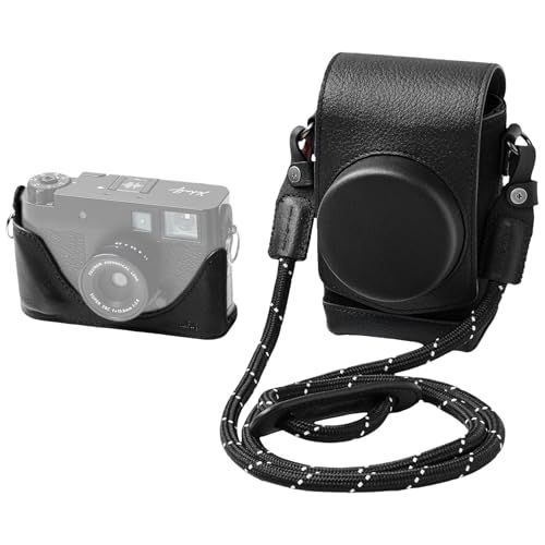 【新品】SmallRig FUJIFILM対応 X Half用レザーケースキット レトロスタイルフルカバーキャリングバッグ ハーフレザーケース カードポケット内蔵 持ち運びやすく 織りショルダーストラップで保護（ブラック）5219 d0cefeef