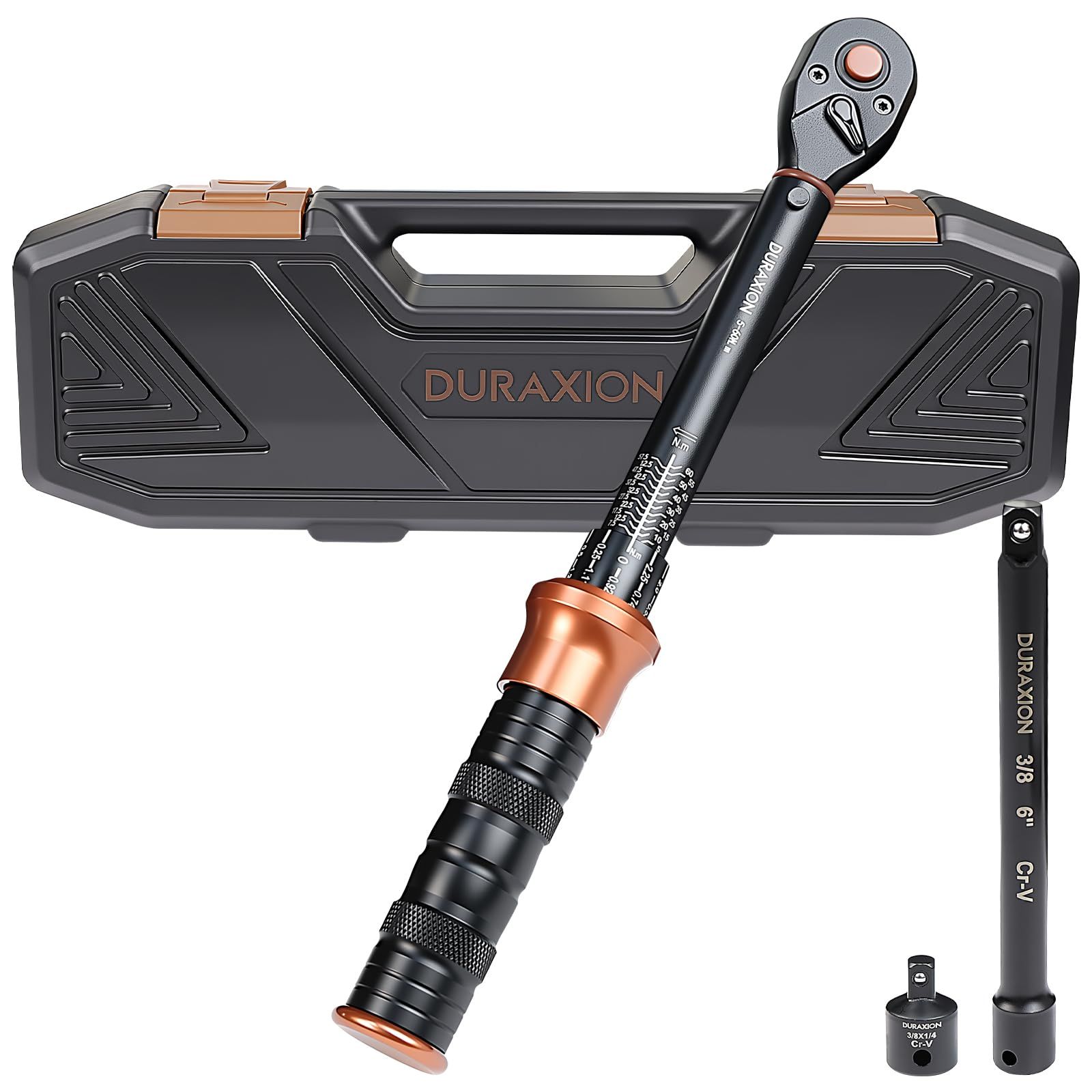 トルクレンチ バイク セット3点組 プレセット型 差込角9.5 mm (3/8インチ) 5-60N.m オートバイトルクレンチ 車 エンジン 自転車 バイク修理工具 作業工具 機械の整備 高精度 正方向±3％ 逆方向±5％ 見やすいダブル目盛 a87804e2
