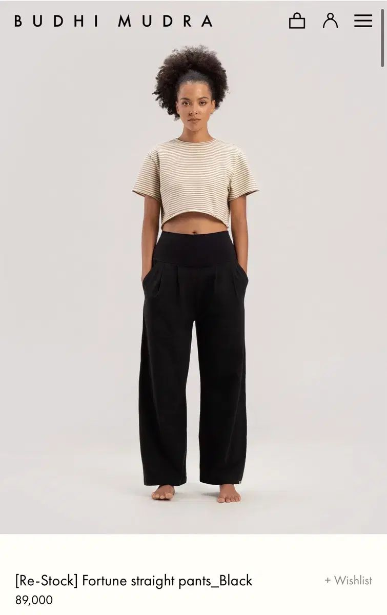 (新品) BUDHI MUDRA フォーチュン ストレート パンツ S ブラック