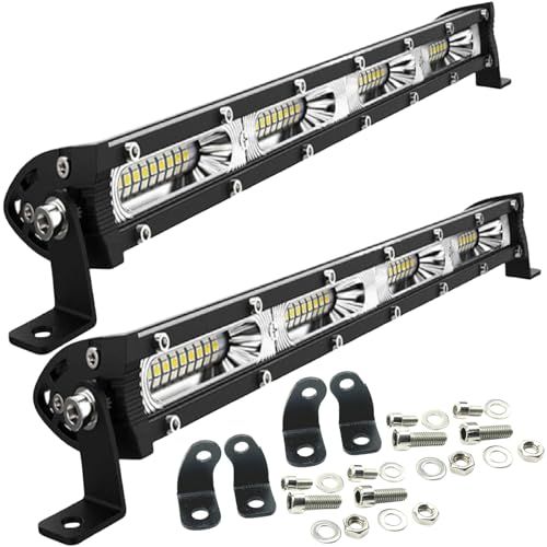 HTharros LED作業灯 ワークライト 12V / 24V 兼用 薄型 13インチ 120W 車 ライト 集魚灯 トラック 各種作業車対応 2個120Was