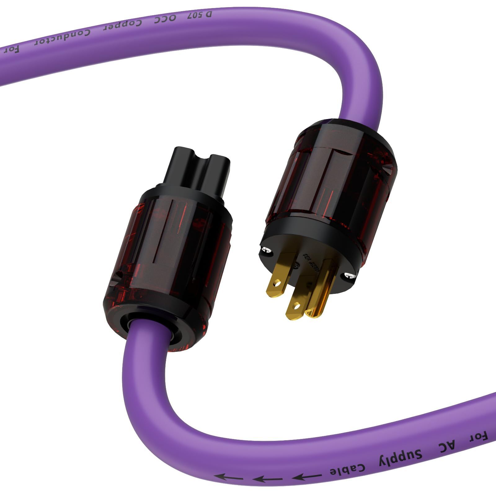【新着商品】Preffair ハイエンド電源ケーブル、純銅製シューコープラグ付きオーディオファイルメインケーブル(2M) (6.6 feet)