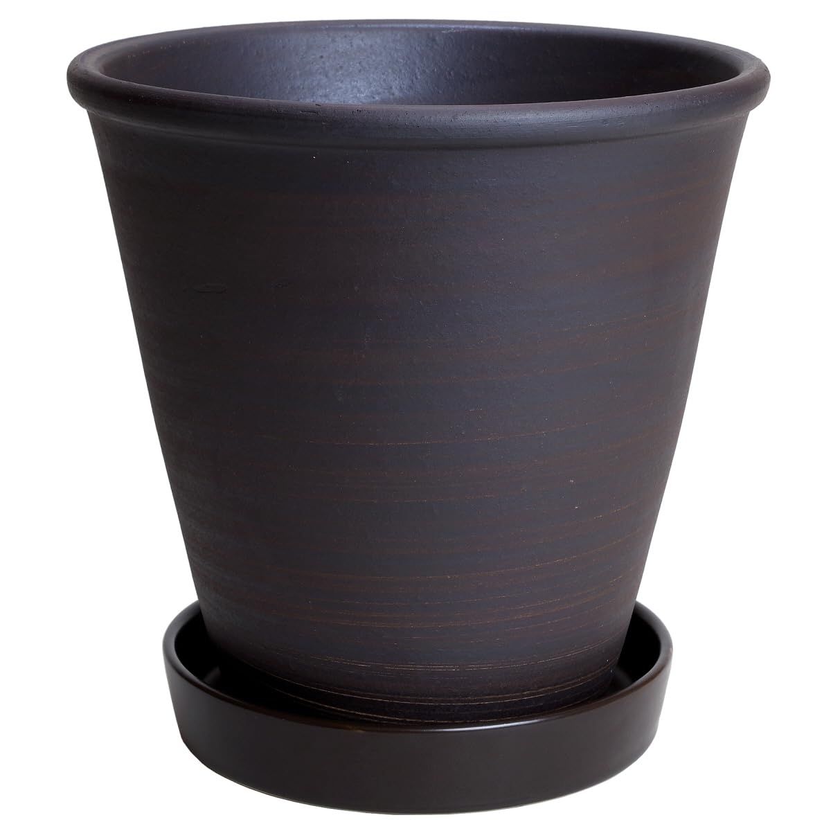 新品 鉢 三河焼 KANEYOSHI 【日本製/安心の国産品質】 陶器 植木鉢 小春 ブラウン 7号 皿付