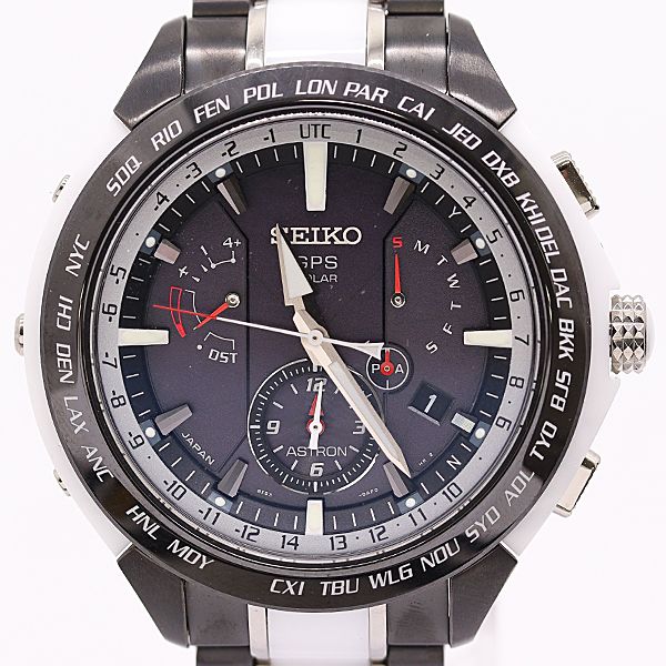 保/箱付 セイコー アストロン 8X53-0AG0-2 電波ソーラー トリプルカレンダー ブラック文字盤 メンズ腕時計 0059400 5BJT MYT ABC23830