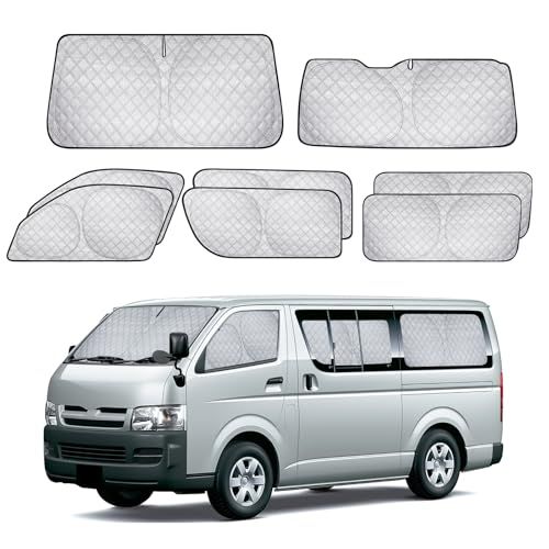 ZATOOTO 車 サンシェード ハイエース 200系 標準専用 8枚セット カーテン 車用 サンシェード 断熱 遮光シェード 全窓目隠し 車窓日よけ 車中泊グッズ アウトドア 日除け 防災 取付簡単 収納袋付き FT03-HSts 691dcf3a