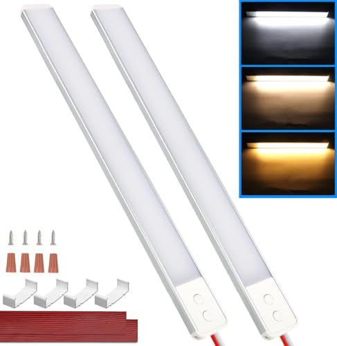 3色調光 無段階調 光車用ルームランプ 車室内灯 DC12V-85V 228連室内ledテープ 軽自動車 作業車 船舶 作業灯 庫内灯 倉庫照明 車中泊 キャンピングカーライト 車汎用 車内照明 取り付け簡単 ネジ 両面テープ付き 2本セット…as