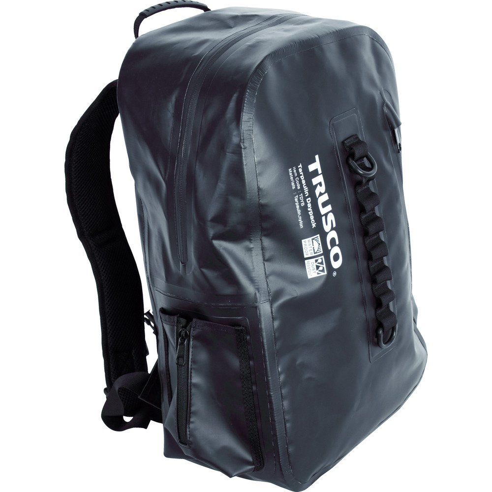 新品 トラスコ中山(TRUSCO) 防水ターポリンデイパック ブラック 450x300x145mm 物が取り出しやすい独自設計 TDYB-BK