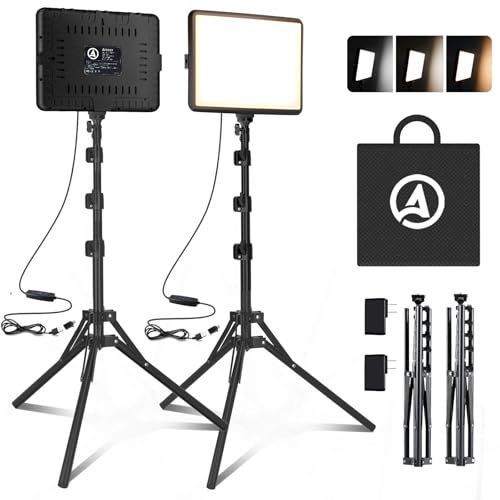 撮影用ライト 撮影照明 Arsoer 2パック15Wビデオライト バイカラー LED写真照明キット2800-6500K 調光可能LEDライト CRI97+ 調整可能な三脚スタンド付き 写真撮影/YouTube/ビデオ撮影/ライブ配信/動画/生 accbaad3 8,393円