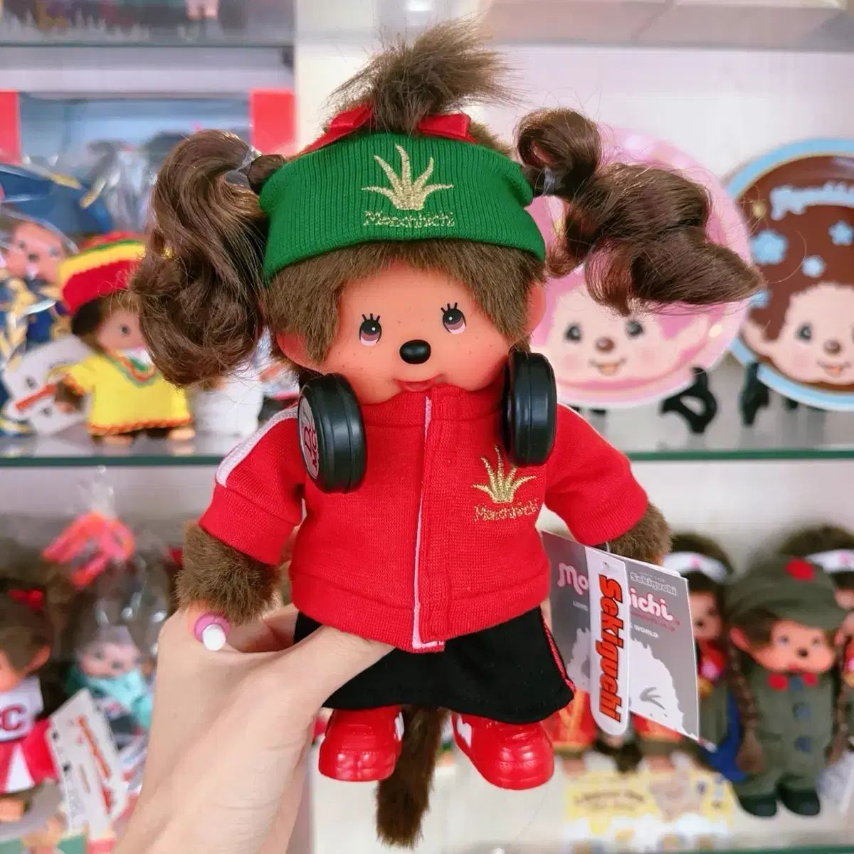 モンチッチ DJ 羊 2つ結び ポニー 女の子 ぬいぐるみ