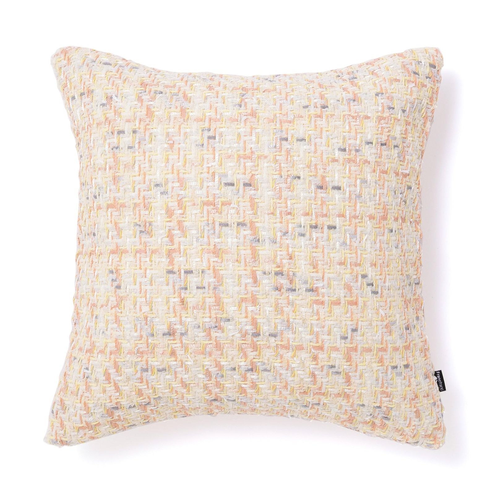 新品 Francfranc フランフラン ファンシーツイード クッションカバー 45cm×45cm アイボリー×オレンジ（B-056）