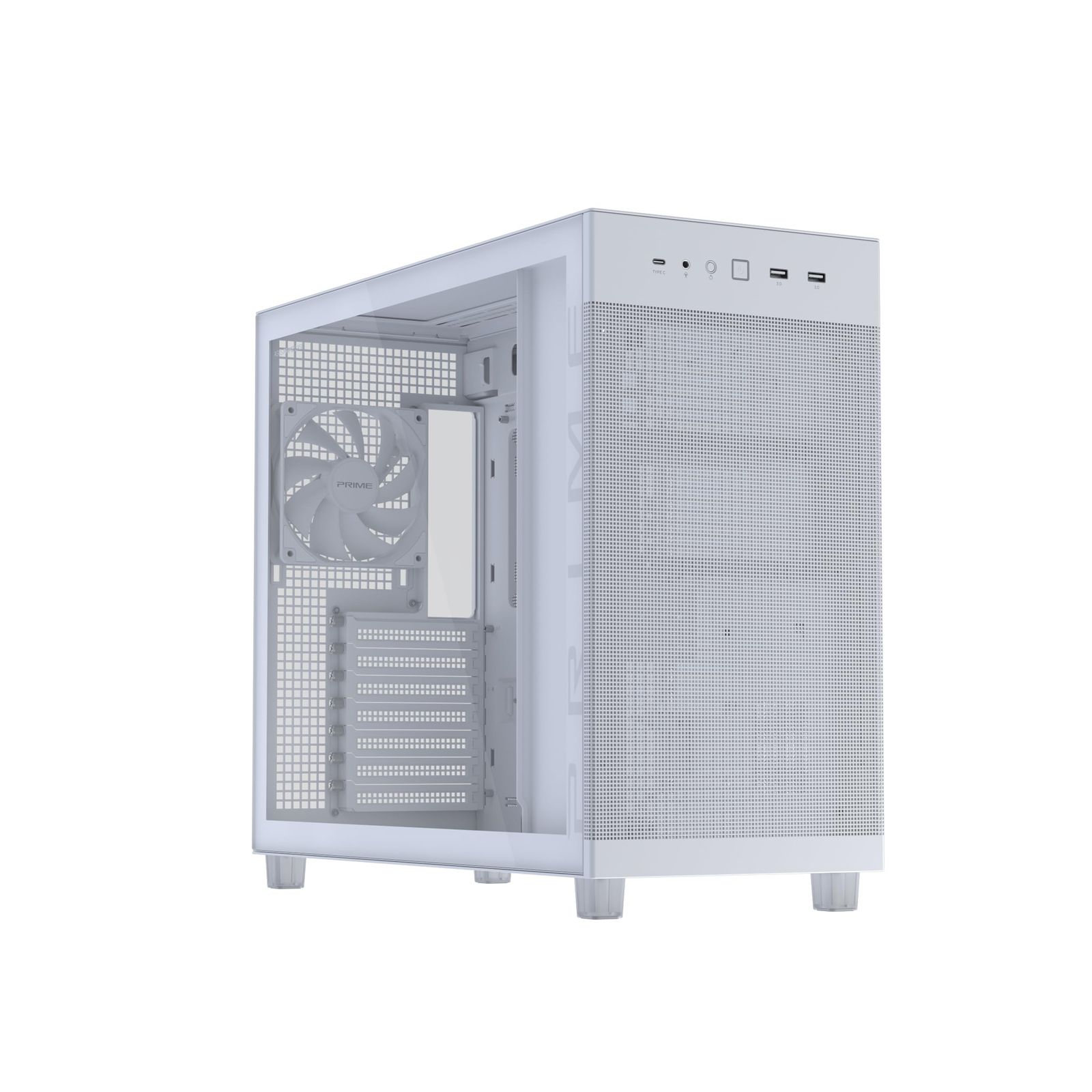新品 ASUS Prime AP303 ATX PCケース最大360mmグラフィックカード ATX 電源ユニット対応 強化ガラスパネル PRIME AP303 TG WHITE 白 国内正規代理店品