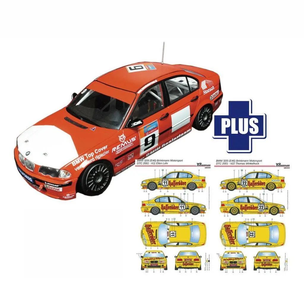 【中古】プラモデル 1/24 BMW 320i E46 2001 DTCドイツ ツーリングカーカップ ブリンクマン・モータースポーツ #11 ＆ #22 デカール付属 [PN24007LB3]