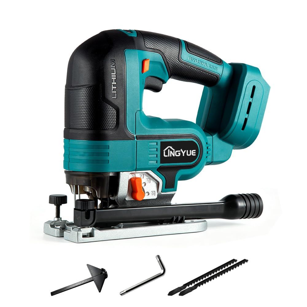lingyue ジグソー 充電式 18v ジグソー本体のみ 業務専門に向け切断工具 マキタ交換品 木材 DIY 安全 カット ライト 日曜大工に適用 LED コードレス 鋸 ハイパワー LEDライト付き 家庭用 電気ノコギリ ブラシレスモータ afdb1ac6