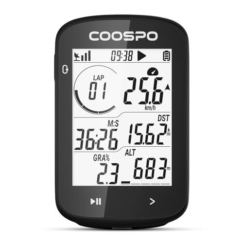 COOSPO CS300 サイクルコンピュータ GPS サイコン 無線 自転車 スピードメーター ロードバイク用 速度計 2.6インチ Bluetooth5.0&ANT+ワイヤレス ケイデンススピードセンサー＆パワーメーター対応 40時間大容 739ba8af