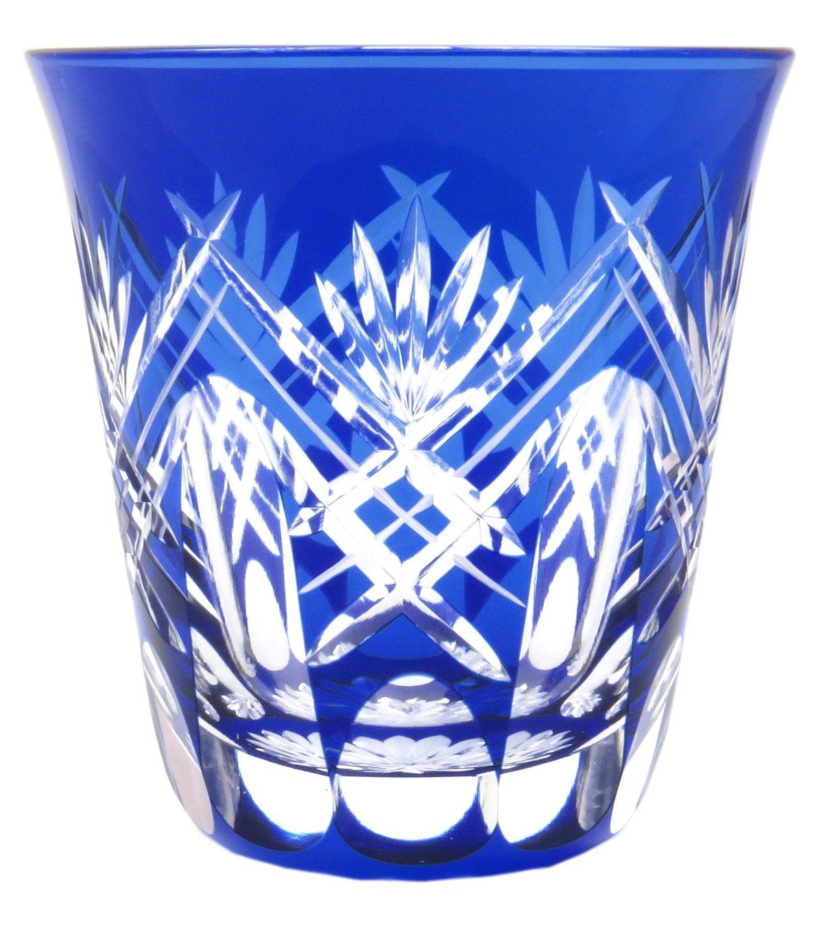 ☆新品☆すみだ江戸切子館 江戸切子 グラス 焼酎グラス タンブラー (化粧箱入) 重ね剣矢来 (藍) 容量約290ml 日本製 KY-44 e7dcfab4