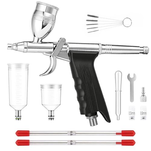 ☆新品☆Oasser エアブラシ ダブルアクション トリガータイプ 口径0.3mm 0.5mm 0.8mm カップ分離型 13ml/20ml/40mlカップ付き 模型 塗装 アート クラフト 1effd0d2