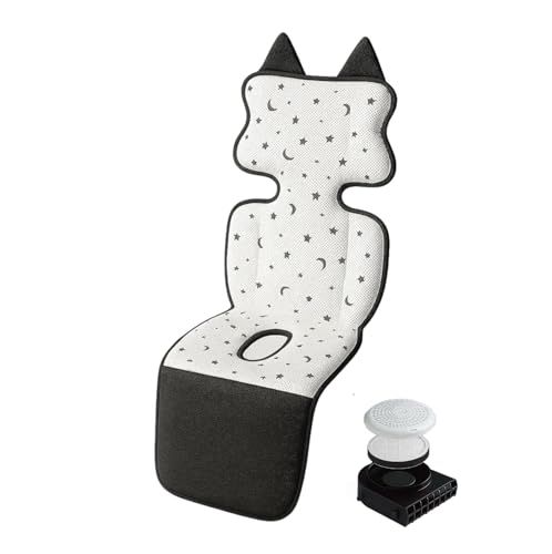 【正規品】ひんやりファン付きベビーカーシート｜猫耳＆キュートデザイン｜アウトドア対応｜最大体感差?5℃*｜3段階風力・タイマー搭載｜取り外し＆丸洗い可能カバー｜快適な通気性｜夏の暑さ対策｜贈りやすい出産祝いギフト｜e b88c42a6