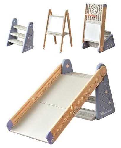 RiZKiZ 4in1すべり台 1台4役 バスケットゴール 3段ステップ お絵描きホワイトボード お外で遊べない日もおうちで大はしゃぎ 室内遊び 知育玩具 省スペース 対象年齢 1歳?8歳/ 9c9e51bb