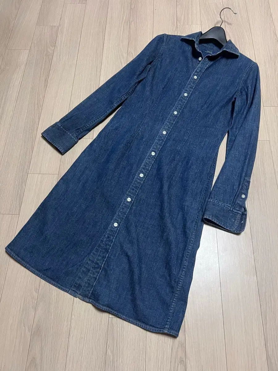ポロ ラルフローレン POLO デニム シャツ ONE PIECE ブルー インディゴデニム フリル マーメイド