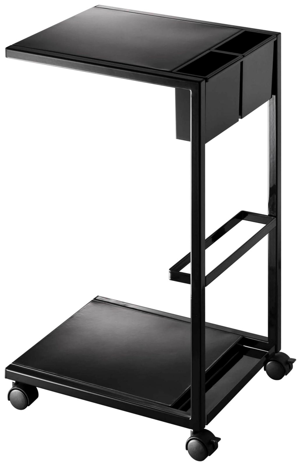山崎実業(Yamazaki) サイドテーブル ワゴン ブラック 約W27.5×D32×H55cm タワー tower キャスター付き マガジンラック 小物入れ 7156/ e6863305