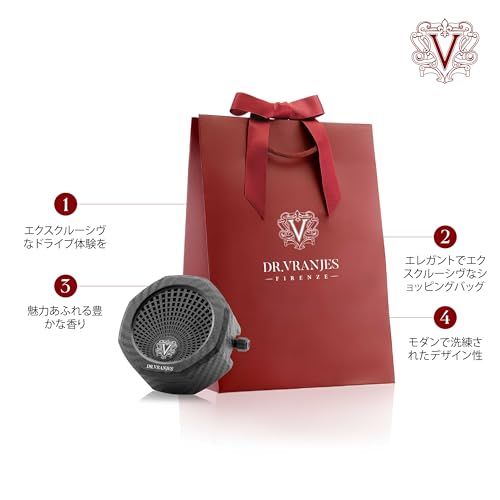 【直営】DR. VRANJES ?ドットール・ヴラニエス CARPARFUM SET OUD NOBILE〈カーパルファムセット ウードノービレ〉ディスペンサー＋リフィル エレガントなオリジナルショッピングバッグ付き メイドインイタリア ラグ 179165a7｜詳細画像