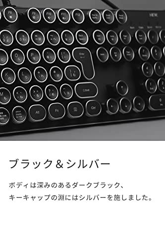 HKW タイプライター風メカニカルキーボード 青軸 JIS規格 109キー USB有線 日本語キーボード (シルバー)″mn 21ac58fd HKW タイプライター風メカニカルキーボード 青軸 JIS規格 109キー USB有線 日本語キーボード (シルバー)″mn 21ac58fd