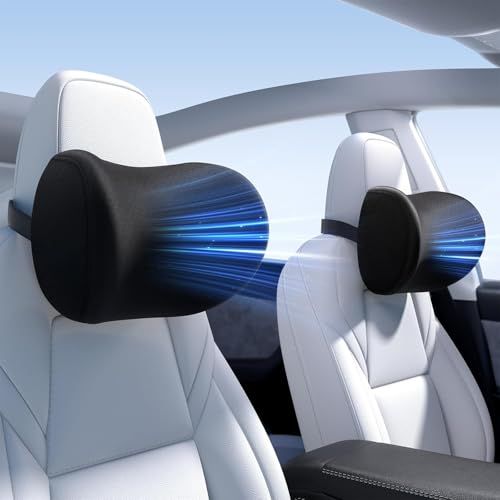 Wigoo ヘッドレスト 2個セット 車用頸椎枕 ネックピロー 低反発 通気設計 調節可能 取付簡単 洗濯可 無臭 U字型 頚椎サポート 取り外し可能なカバー 全車種対応 極間デザイン ログなし 車用品 旅行 ブラックas