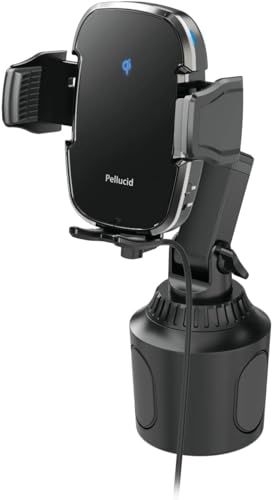ペルシード(Pellucid) 車内用品 車載スマホホルダー 高速ワイヤレス充電 Qi正規認証品 自動開閉 キャパシタ内蔵 ドリンクイン ドリンクホルダー取付 PPH2307as