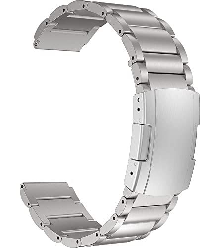 [MaKTech] チタンバンド、20mm & 22mm軽量ワンピースメタルリンクブレスレット、と互換性がありますSamsung Galaxy Watch,HuaWei Watch,Garmin Watch送料無料 77ee9735
