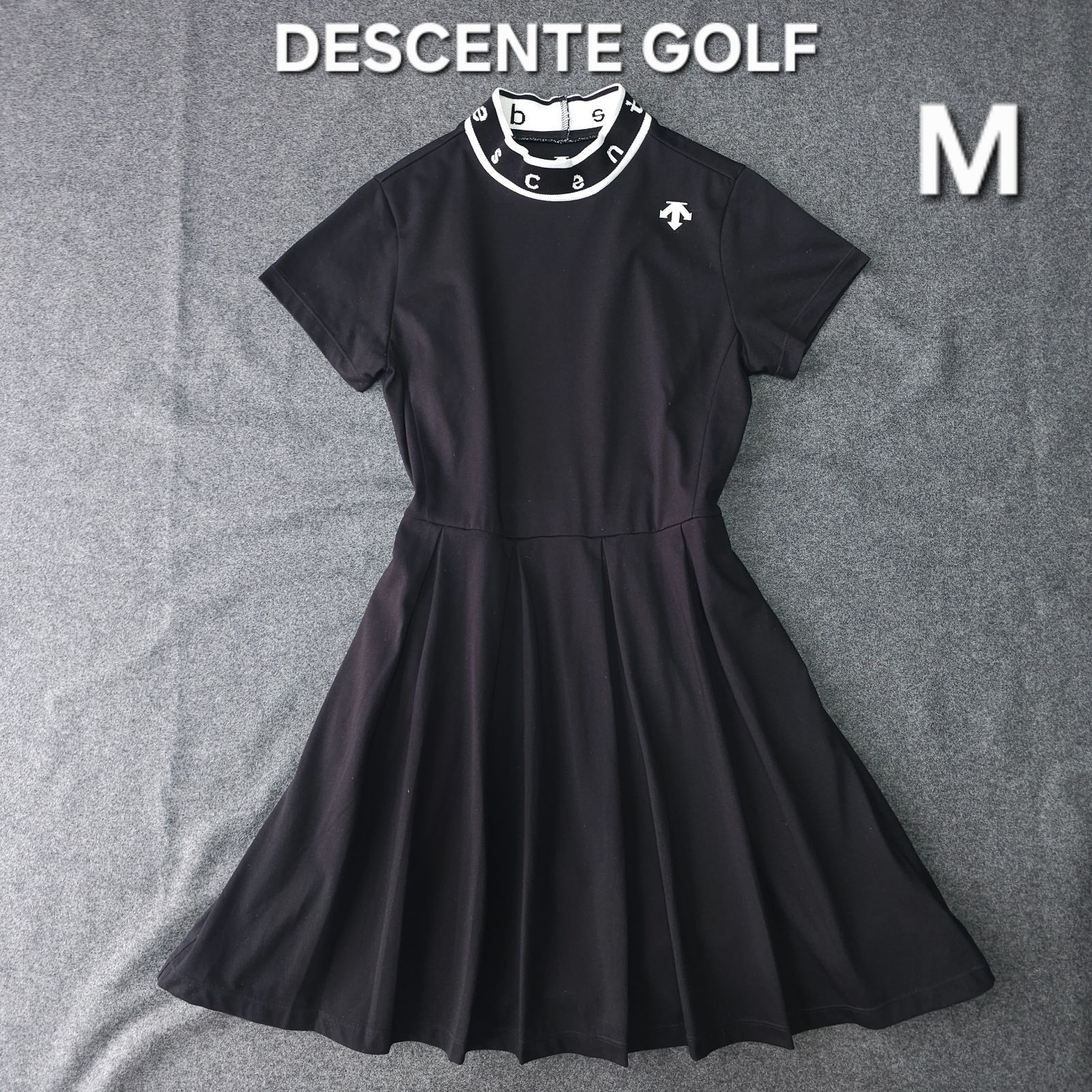 DESCENTE GOLF ワンピース M ブラック DGWPJJ00 👌値下げ交渉受付中】美品 DESCENTE GOLF 近年モデル 半袖プリーツ