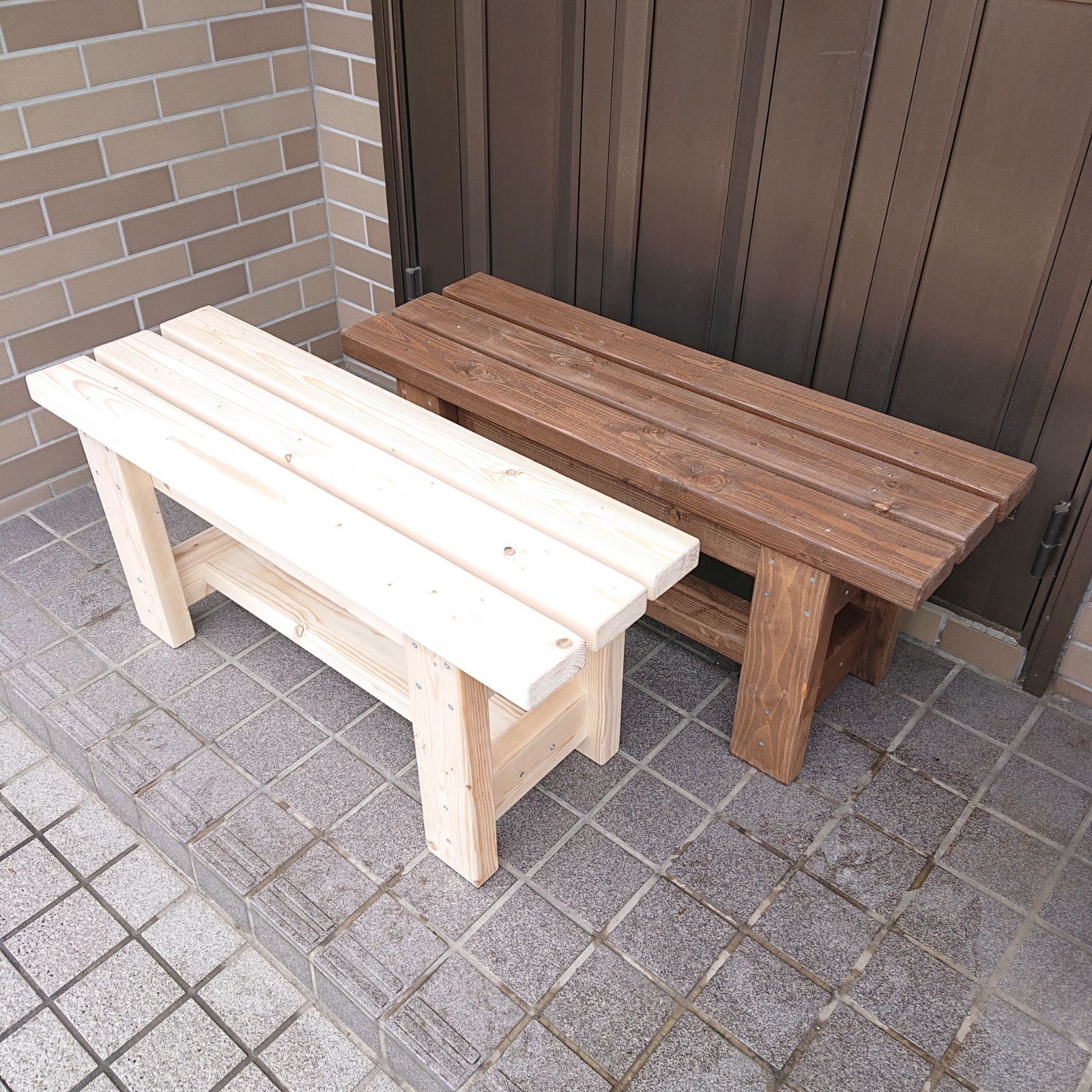 木製 ベンチ アンティーク調 横幅87cm 高さ37cm 踏台 スツール