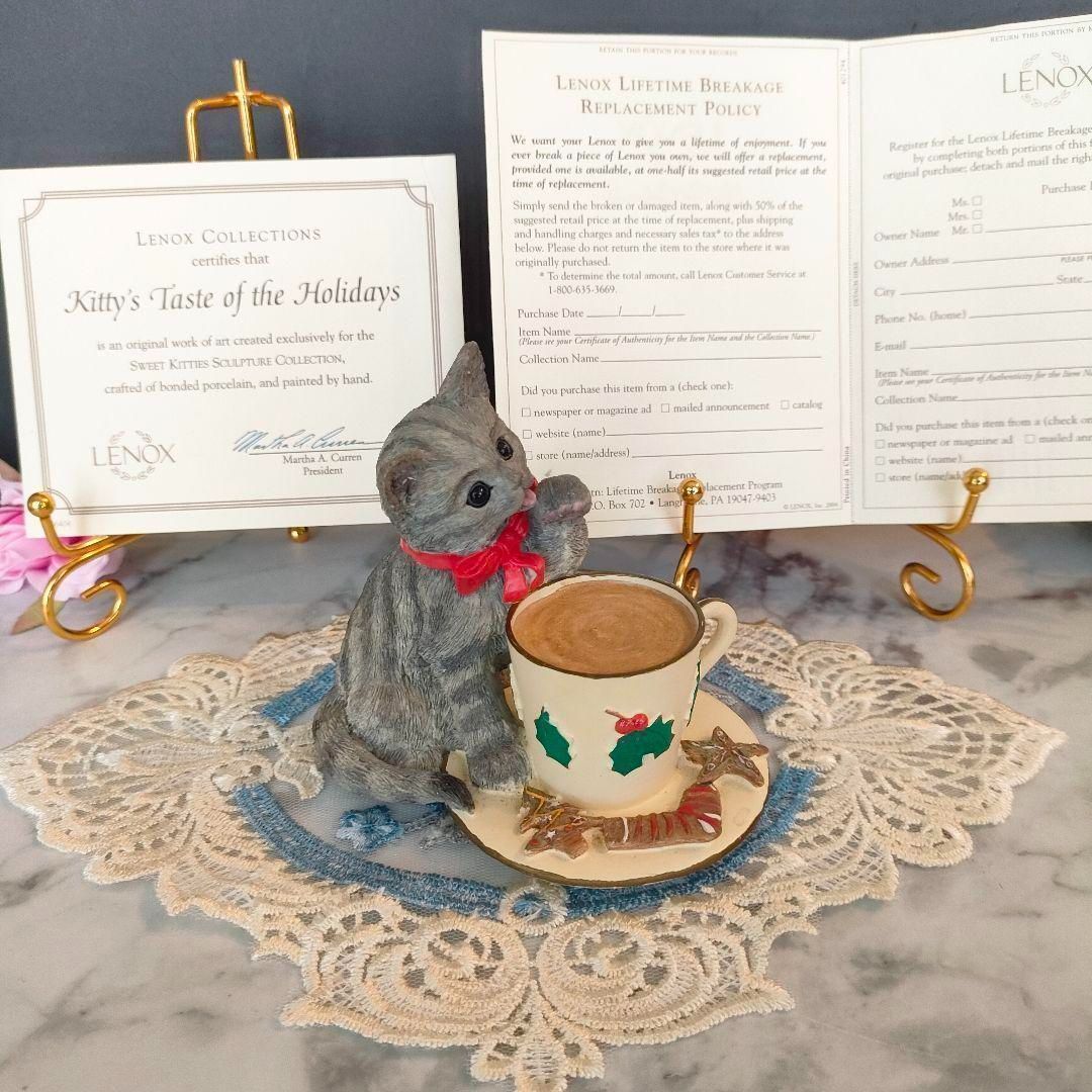 LENOX レノックス 猫 キャット 24K 限定ハンドペイント Kittys Taste of the Holidays