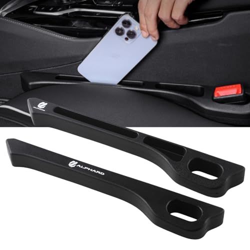 車用 隙間クッション 厚型 車 シートクッション 正・裏面取付可 シート隙間埋め スマホ収納可能 小物落下防止 小物入れ 内装パーツ 運転席/助手席セット ロゴ左右対称設計 2本入り(ALPHARD専用)as
