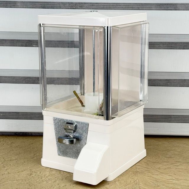 ガチャコップ 【中古】あミューズ ガチャポン 鍵無し現状品 ホワイト ガチャガチャ 小型 レトロ 業務用 / 517101