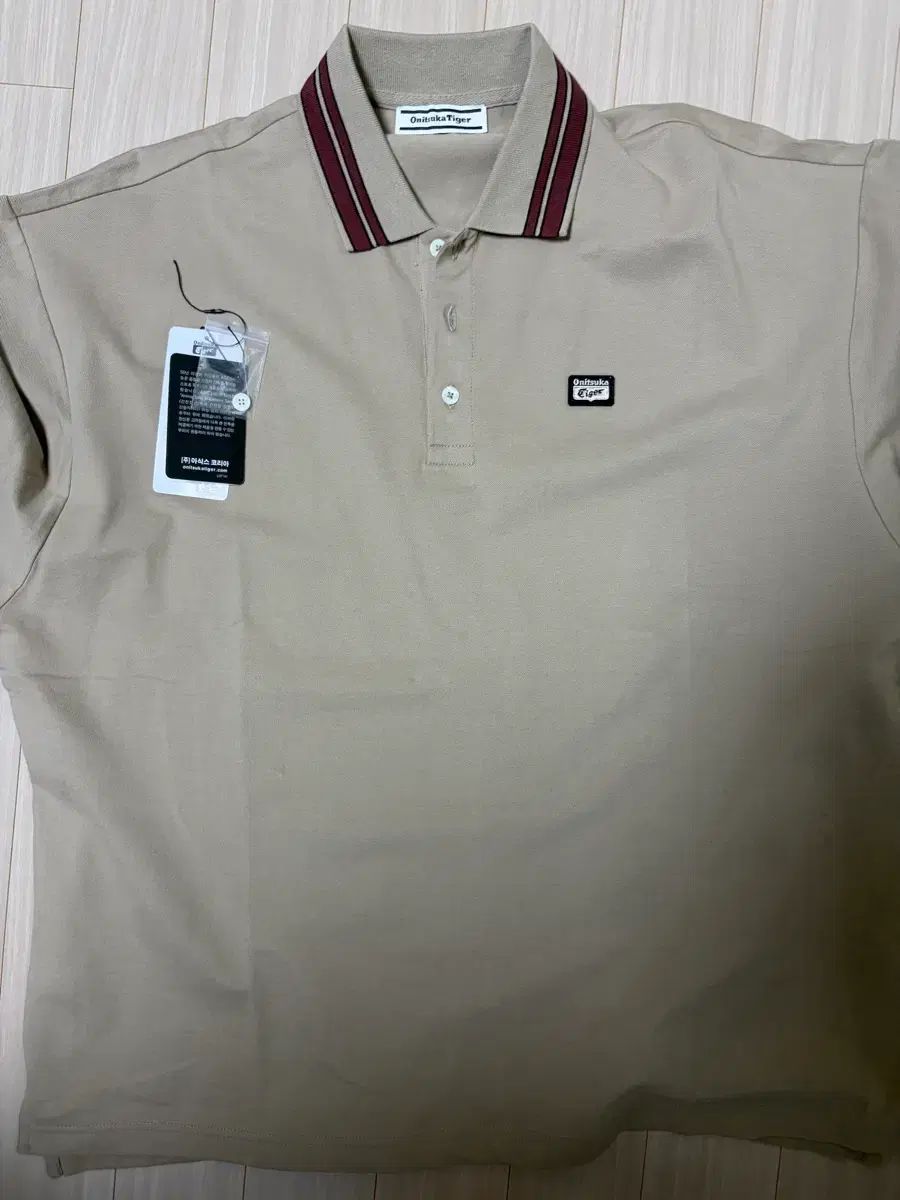 オニツカタイガー ベージュ オーバーサイズ カラーTシャツ XL