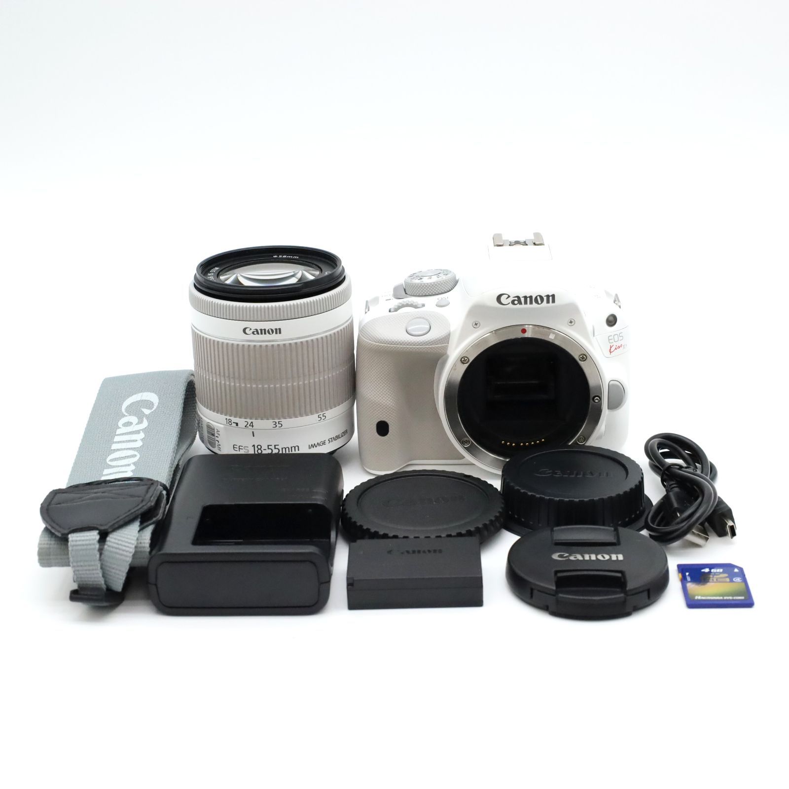 Canon EOS Kiss X7 ホワイト EF-S 18-55mm IS STM ボディレンズセット デジタル一眼レフ 動作確認済 キヤノン #S024013