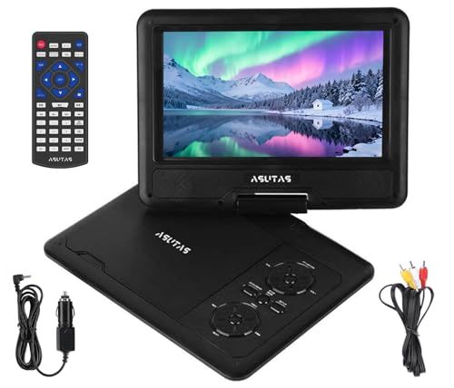 ポータブルDVDプレーヤー 7.5インチ 5時間連続再生 3電源対応 レジューム機能 270度回転 リージョンフリー CPRM対応 TVと同期可能 SD/MS/MMCカード/USBに対応 リモコン付き 日本語説明書付属 (ブラック)kk d3b5dc10