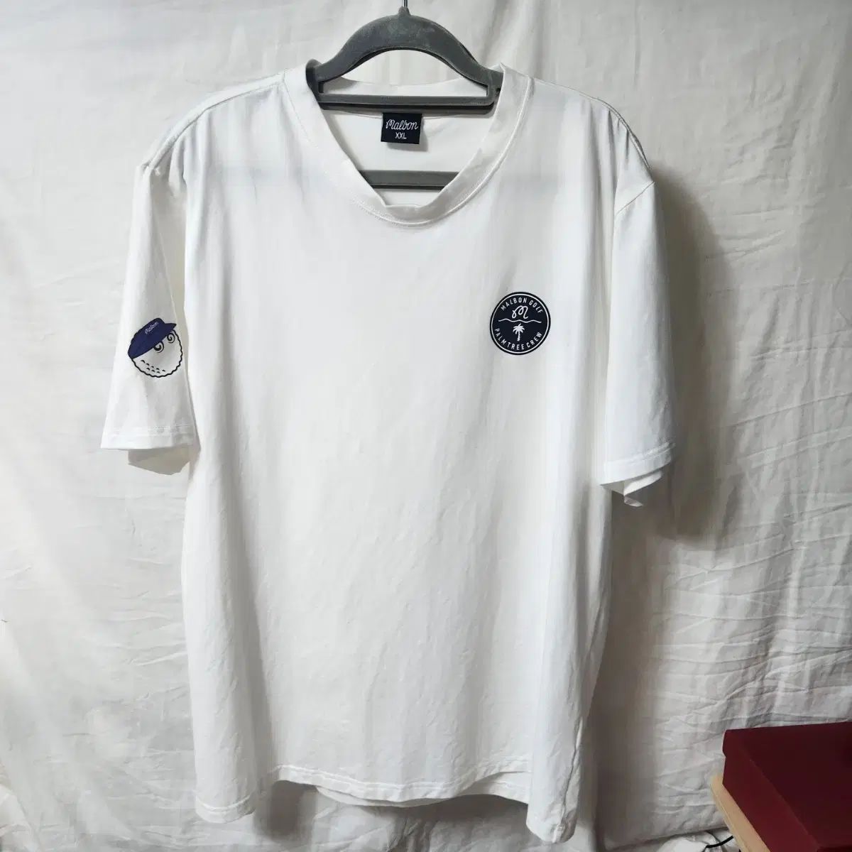 Malbon Golf 半袖 Tシャツ ホワイト L マルボンゴルフ 半袖 MALBON GOLF 白 モックネック シャツ Tシャツ