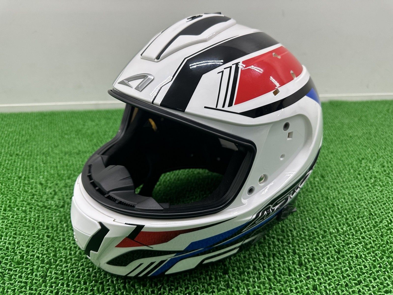 ASTONE製 ヘルメット 白/黒 GTB600 社外 中古 アストン ABS樹脂 Lサイズ 綺麗 良品 bP