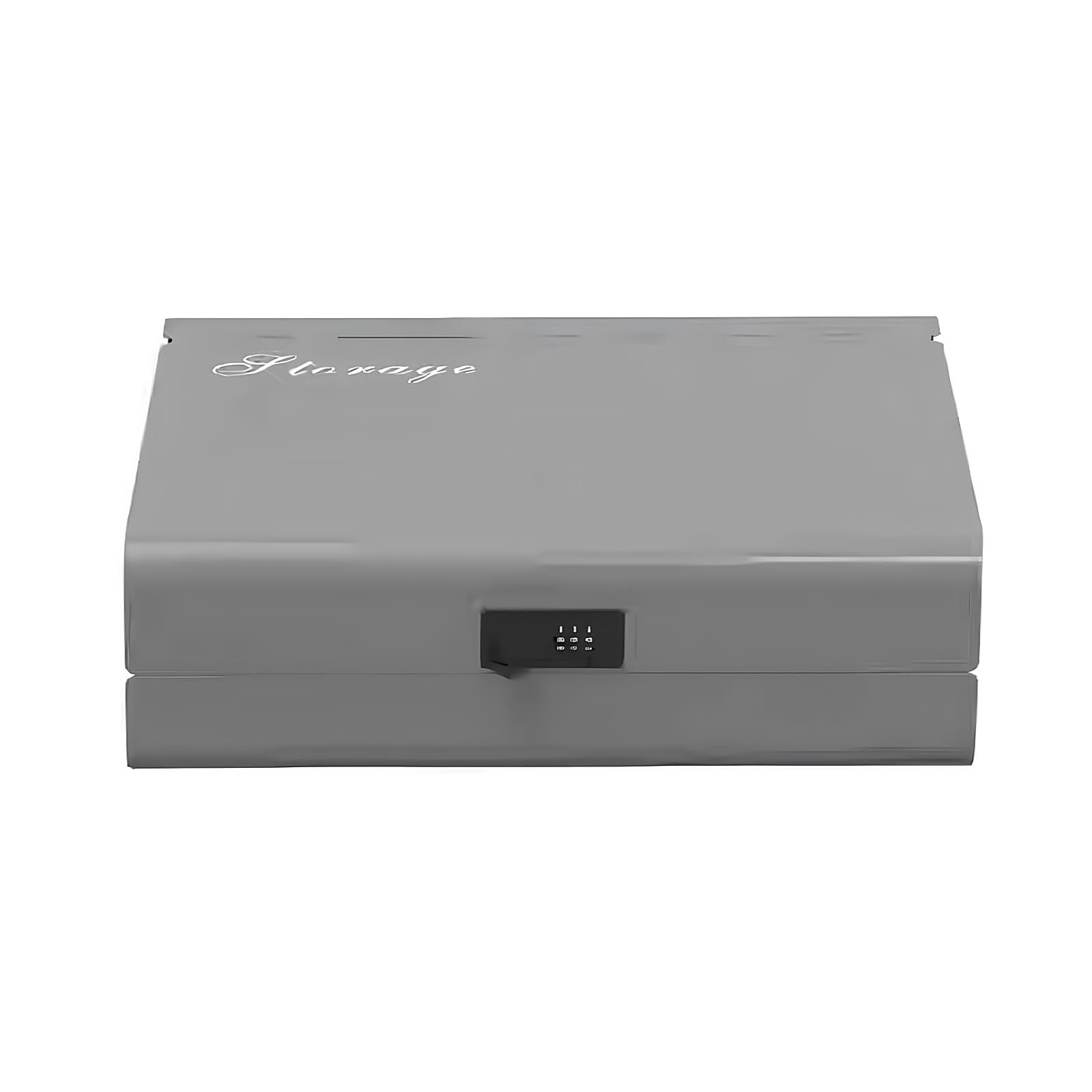 ☆新品☆金庫 ダイヤル式 収納ボックス 暗証番号 A4 角型2号封筒収納 書類収納 スチール製 盗難防止 安心保管 大容量 北欧 シンプル 家庭用 オフィス用 37*27*10cm グレー 26c255d7