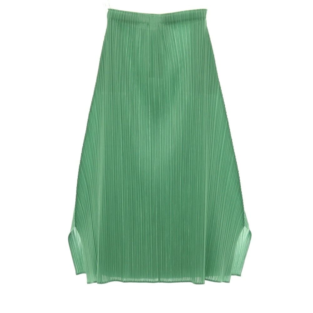 プリーツプリーズのグリーンロングスカート 中古】プリーツプリーズ PLEATS PLEASE 2026年春夏 ポリエステル系