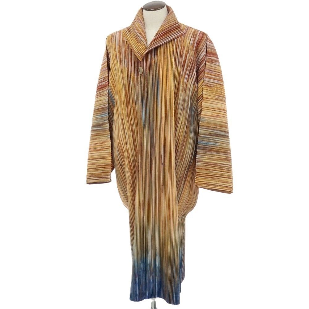 【中古】オム プリッセ イッセイミヤケ HOMME PLISSE ISSEY MIYAKE 2026年春夏 プリーツ ロングコート ブラウン系【サイズ表記なし(L位)】【メンズ】