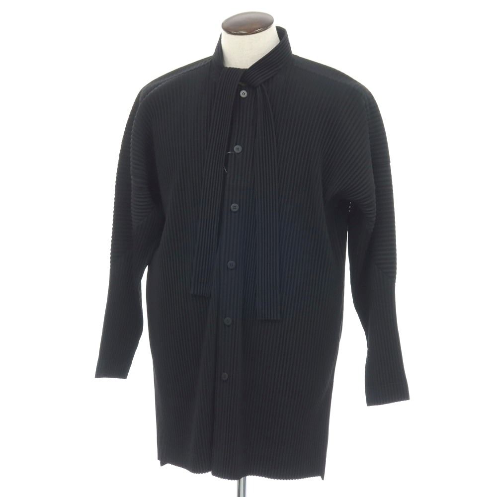 【中古】オム プリッセ イッセイミヤケ HOMME PLISSE ISSEY MIYAKE 2026年春夏 プリーツ シャツ ブラック【サイズ表記なし（L位）】【メンズ】