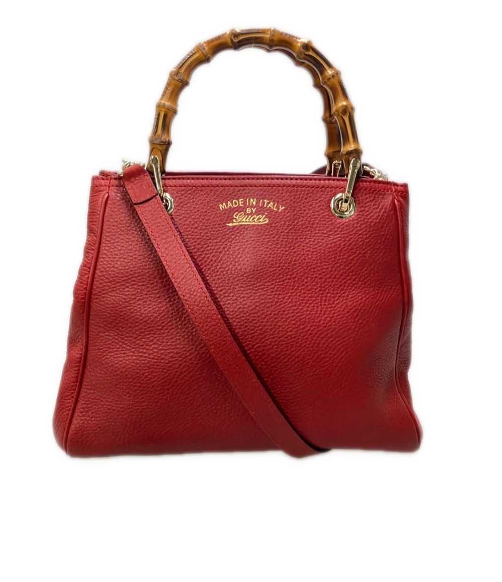 美品 グッチ ハンドバッグ ショルダーバッグ 2WAY 斜め掛け レザー バンブー 336032 520981 レディース GUCCI