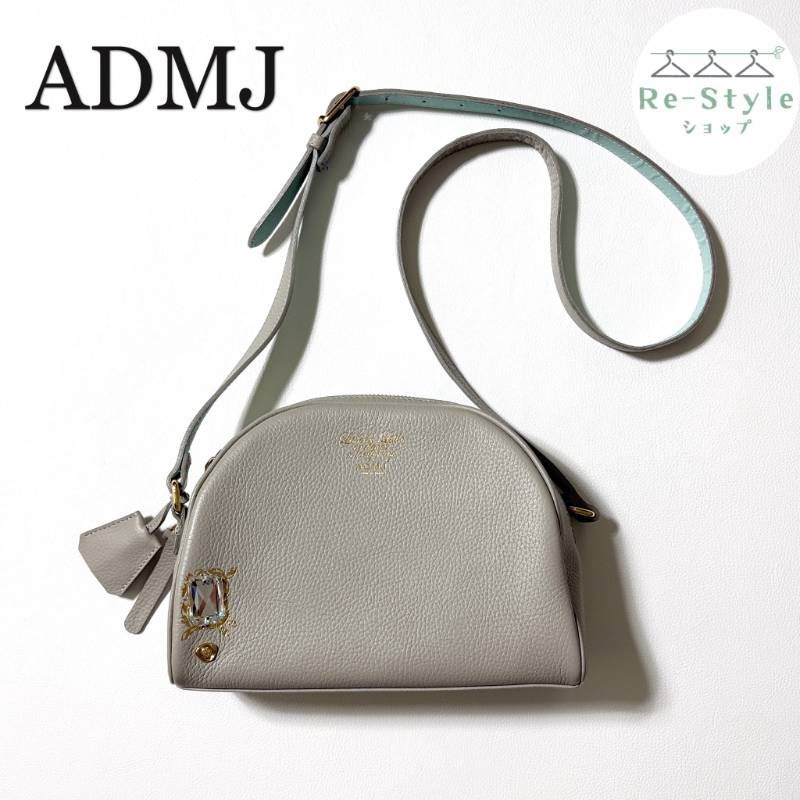 A.D.M.J エーディーエムジェイ 　クチュールクリスタル　クロスボディーバッグ　ショルダーバッグ　グレージュ