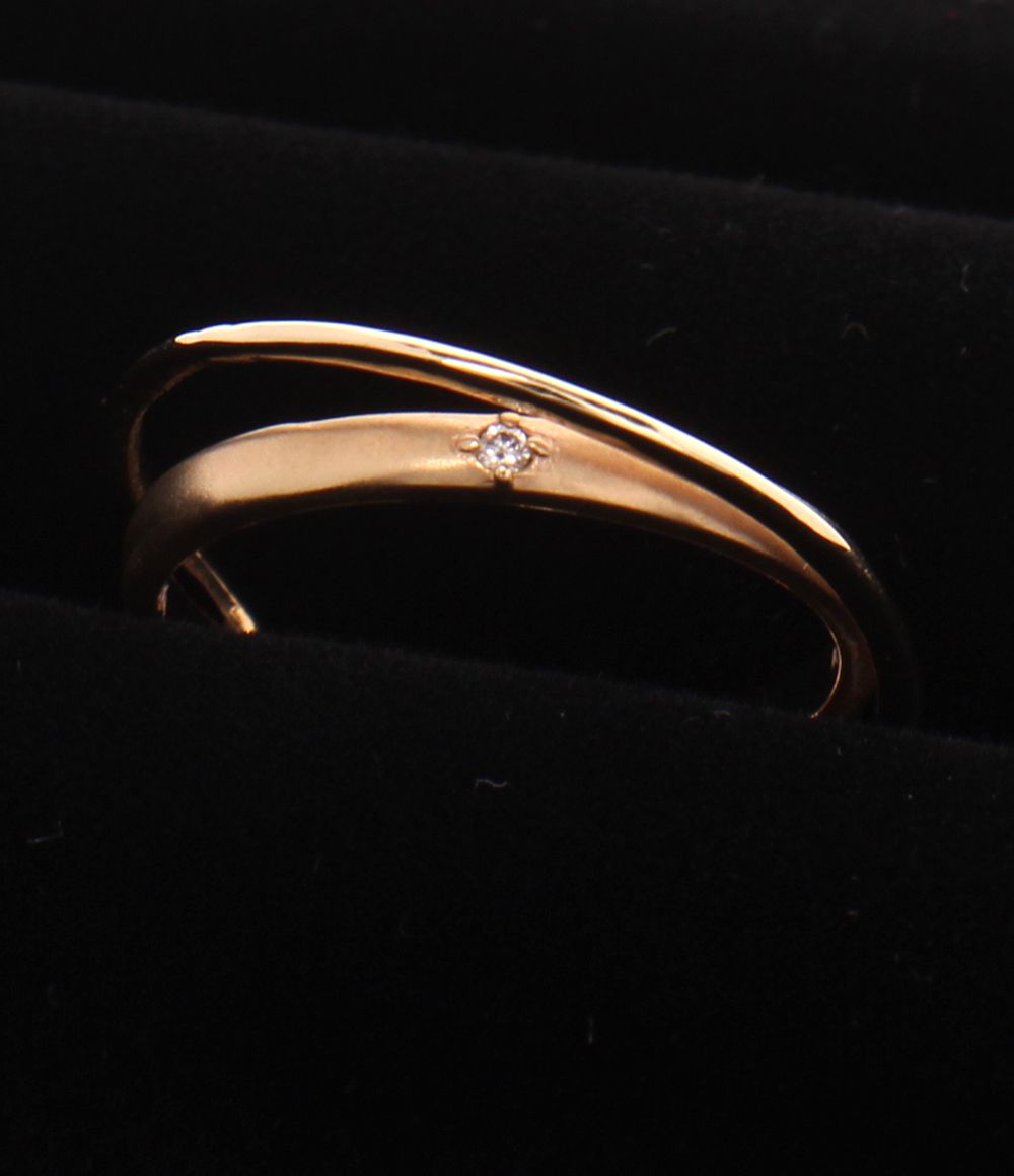美品 シエナロゼ リング 指輪 K10 ダイヤ 0.01ct レディース SIZE 13号