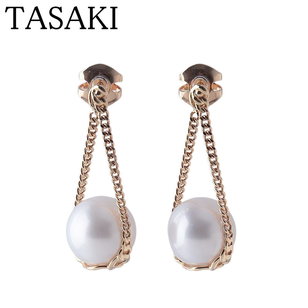 タサキ M/G ストレッチド パール ピアス 10.2mm 750YG 2WAY 美品 TASAKI 田崎真珠【26312】