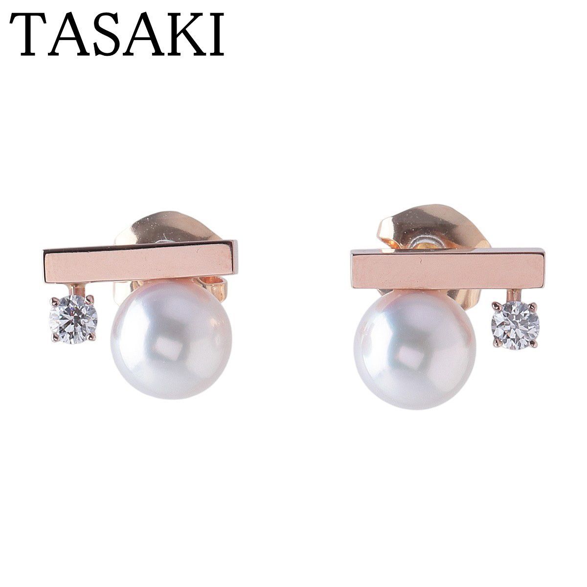 タサキ パール ダイヤ ピアス バランスクラス 現行モデル 6.7mm 0.05ct