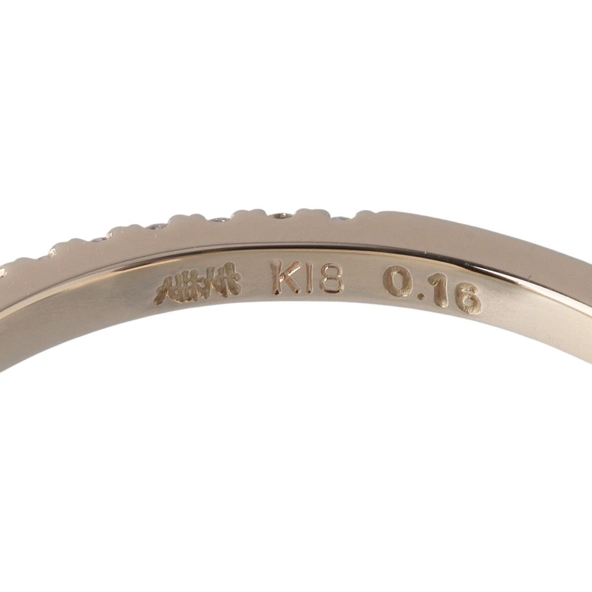 アーカー ダイヤ リング ティナ ハーフエタニティ 約13号 0.16ct K18YG 