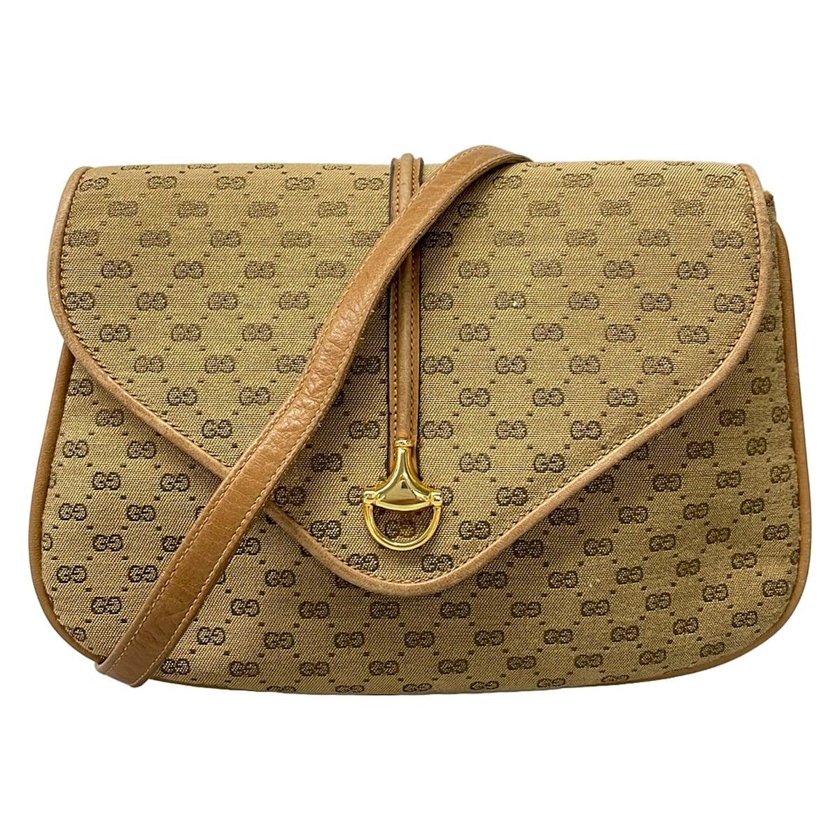 美品 オールドグッチ マイクロGG ショルダーバッグ ベージュ ロゴ GUCCI(グッチ) ショルダーバッグ マイクロGG/オールドグッチ ベージュ