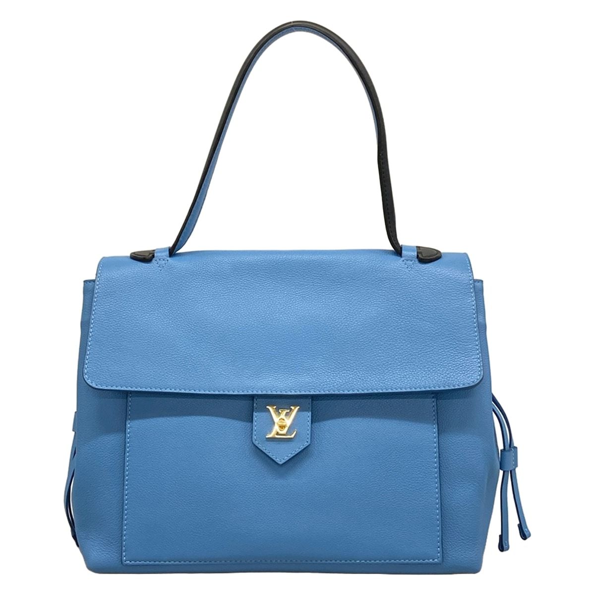 LOUIS VUITTON(ルイヴィトン) ハンドバッグ ロックミー ロックミーMM ライトブルー×黒 レザー
